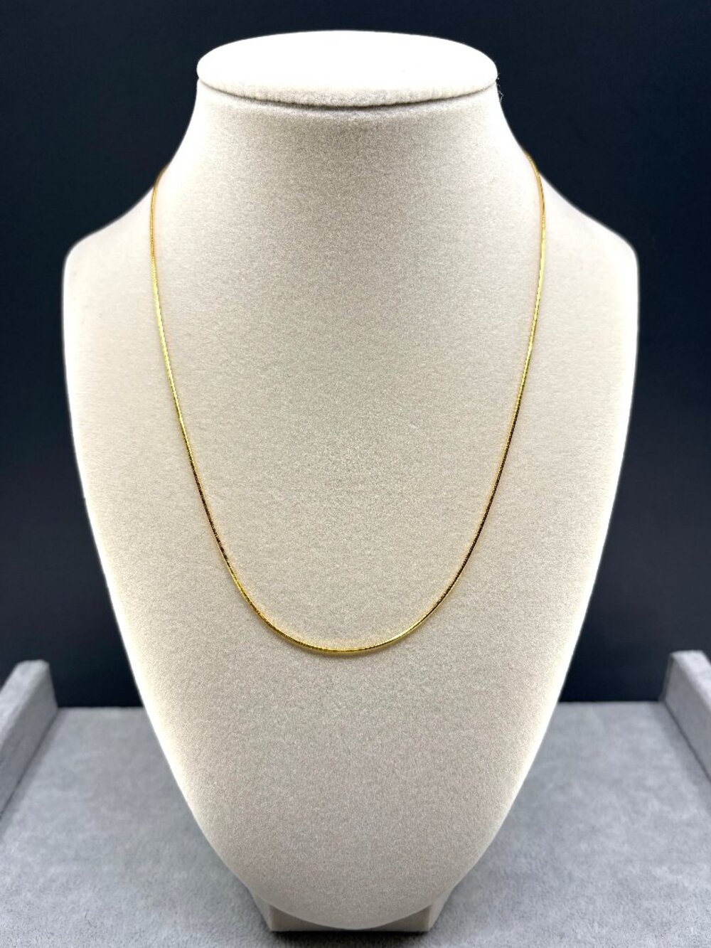 18K Gold Plated 990 Fine Silver Snake Chain Necklace 450mm / 17.7" 3.28g